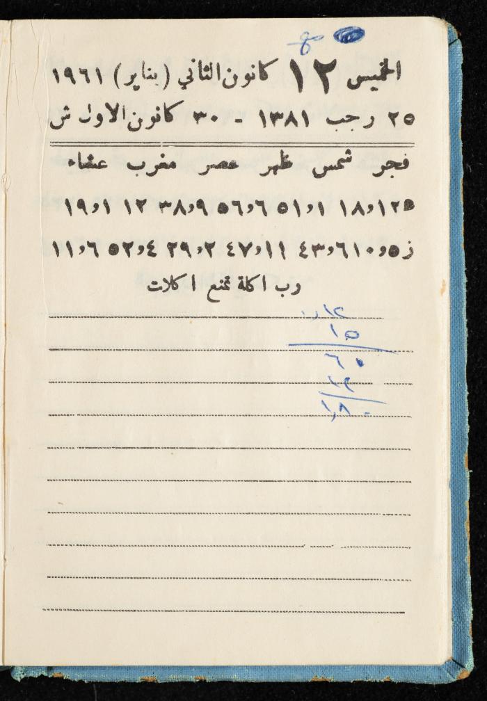 Walid Fahoum's Journal, Nazareth, 1961