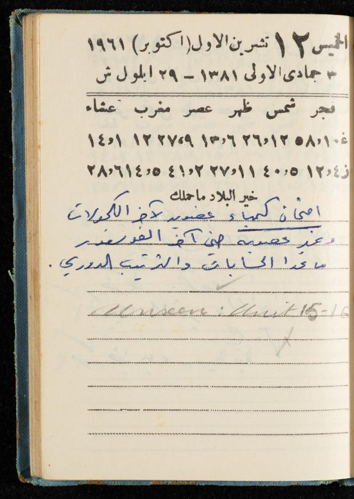 Walid Fahoum's Journal, Nazareth, 1961