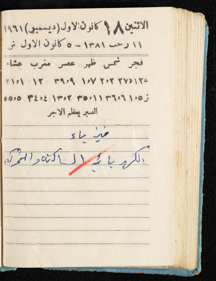 Walid Fahoum's Journal, Nazareth, 1961