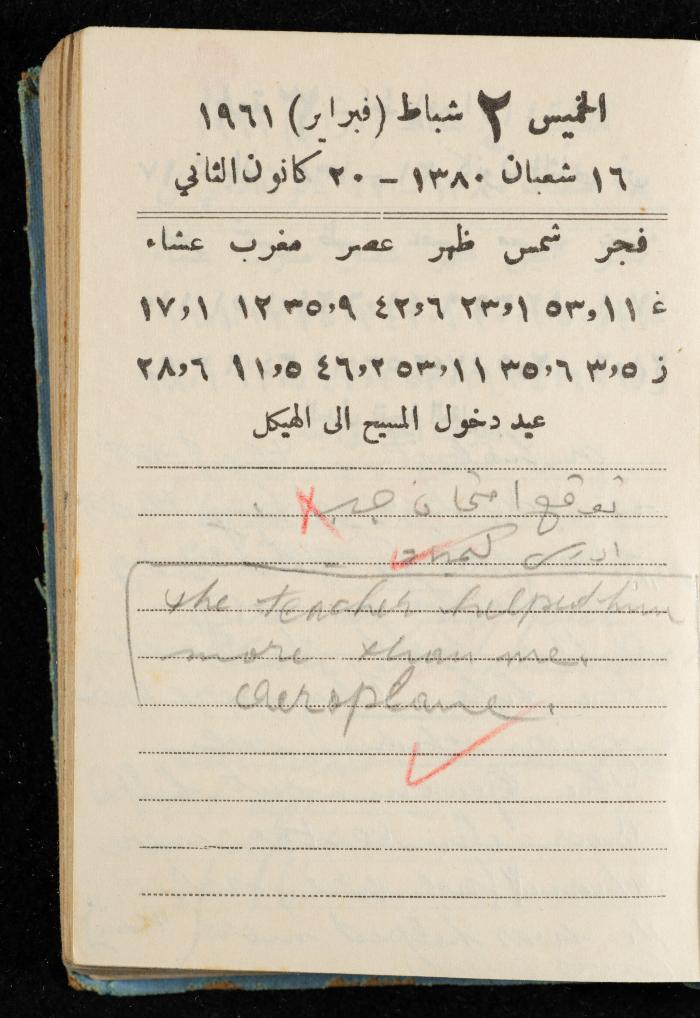 Walid Fahoum's Journal, Nazareth, 1961