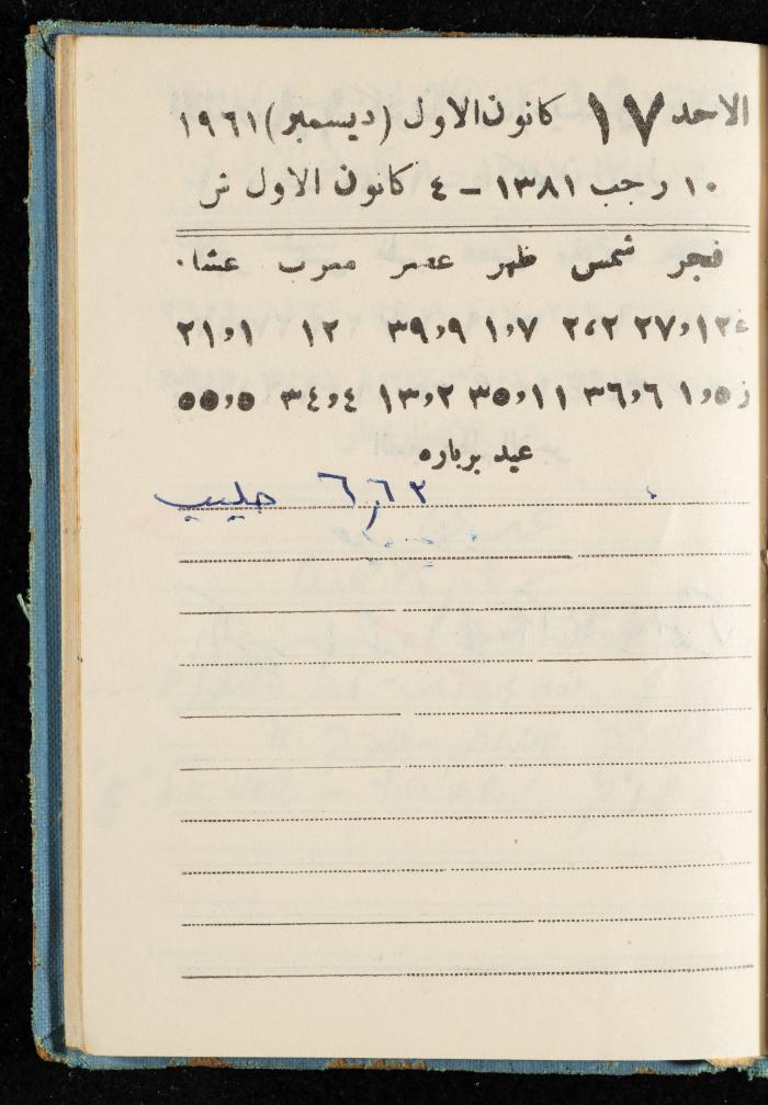 Walid Fahoum's Journal, Nazareth, 1961
