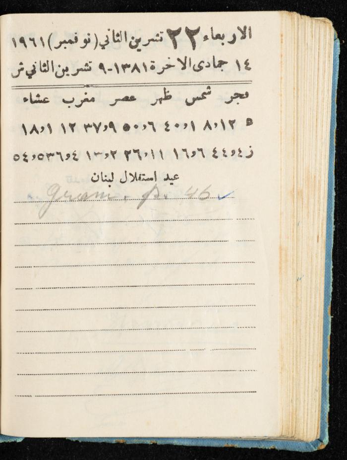Walid Fahoum's Journal, Nazareth, 1961