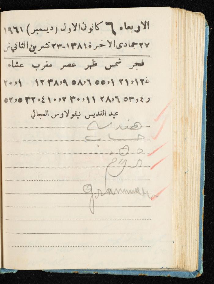 Walid Fahoum's Journal, Nazareth, 1961