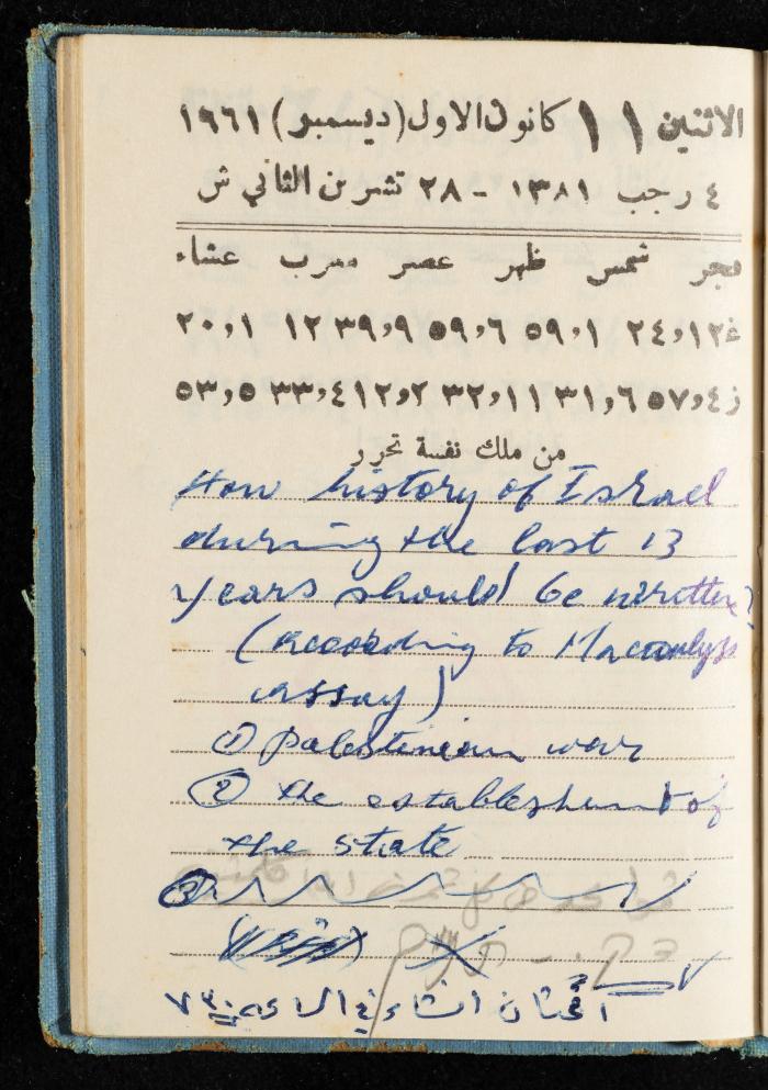 Walid Fahoum's Journal, Nazareth, 1961