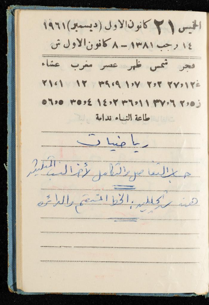 Walid Fahoum's Journal, Nazareth, 1961