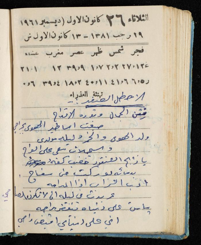 Walid Fahoum's Journal, Nazareth, 1961