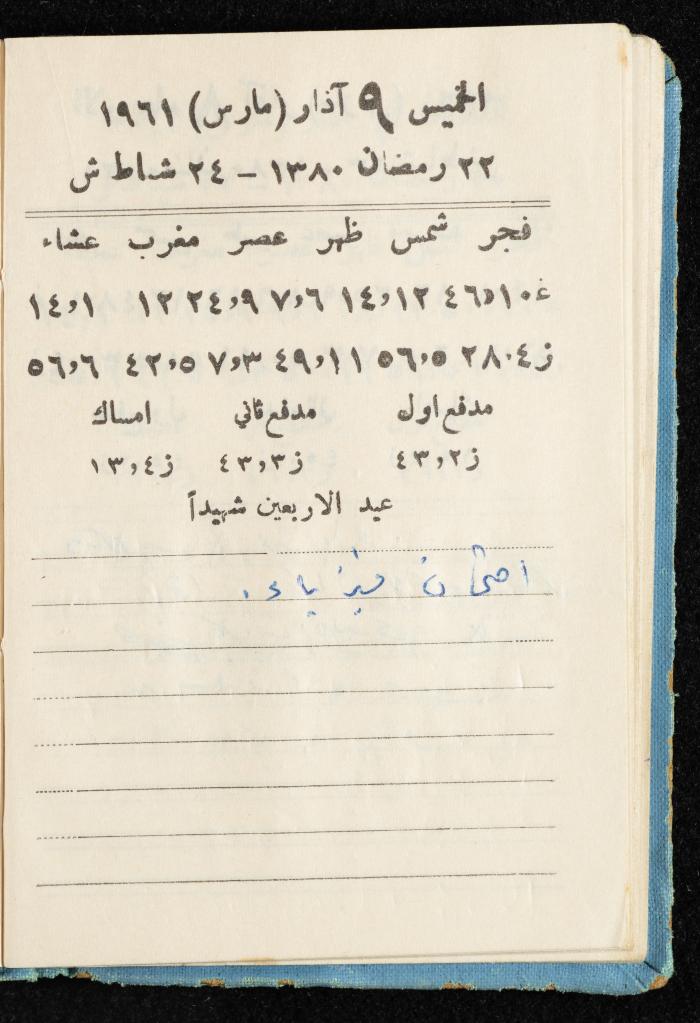 Walid Fahoum's Journal, Nazareth, 1961