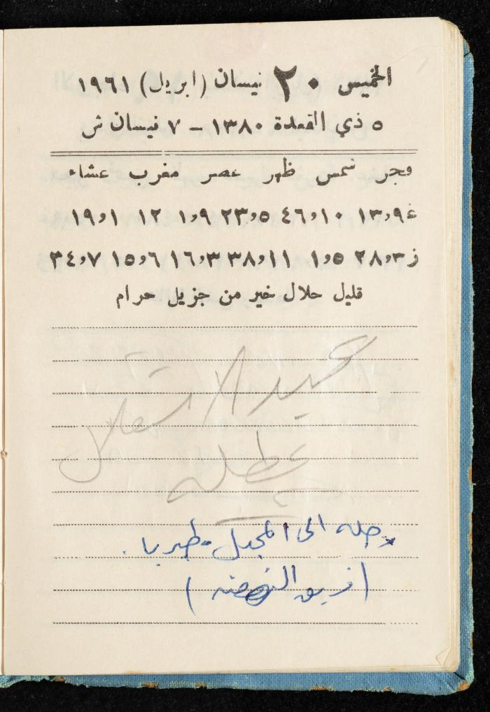Walid Fahoum's Journal, Nazareth, 1961
