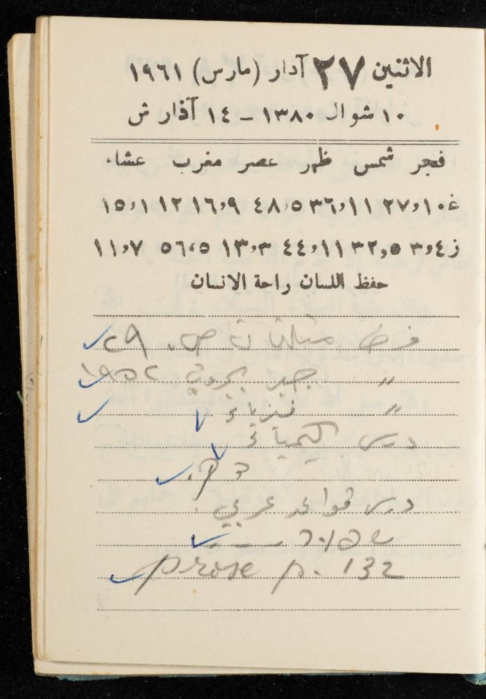 Walid Fahoum's Journal, Nazareth, 1961