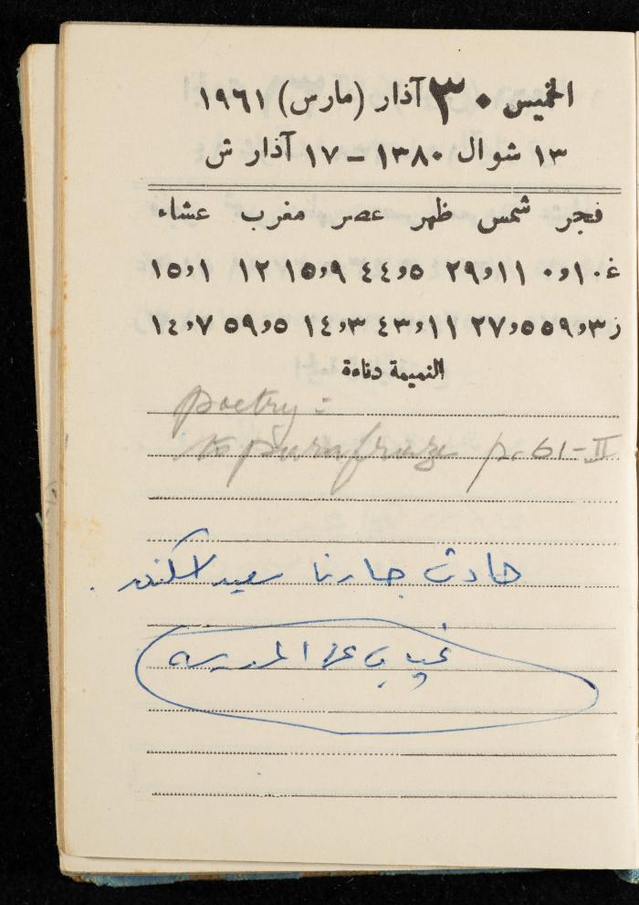 Walid Fahoum's Journal, Nazareth, 1961