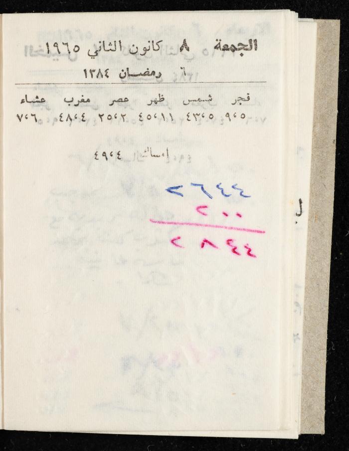 مفكرة وليد الفاهوم، الناصرة، 1965