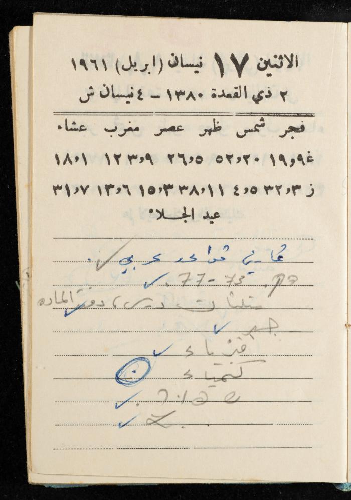 Walid Fahoum's Journal, Nazareth, 1961