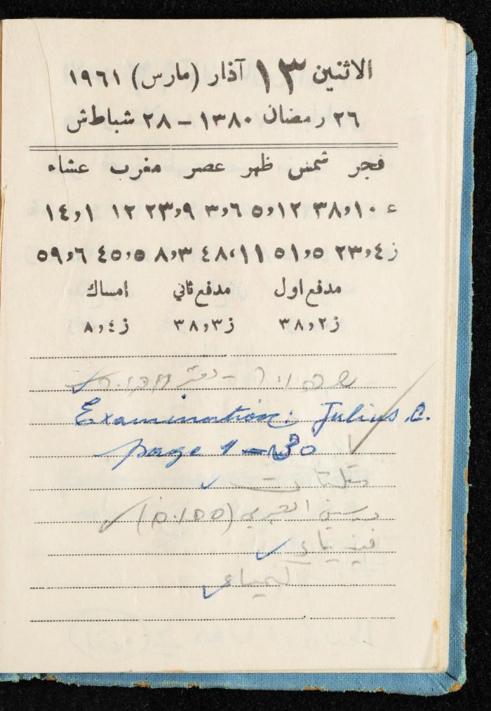 Walid Fahoum's Journal, Nazareth, 1961