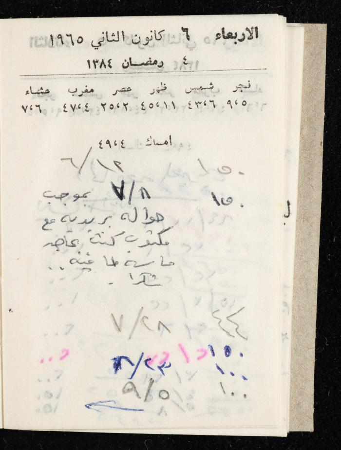 مفكرة وليد الفاهوم، الناصرة، 1965