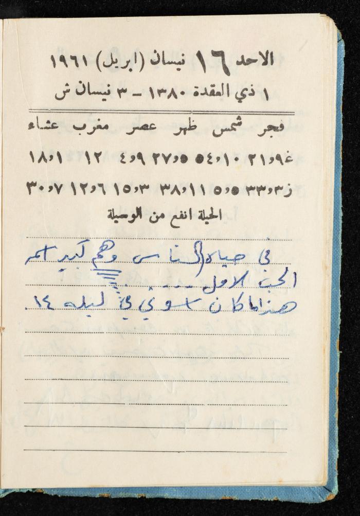 Walid Fahoum's Journal, Nazareth, 1961