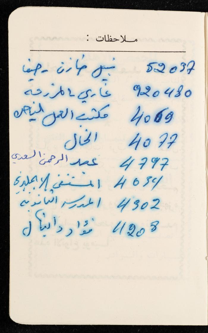 مفكرة وليد الفاهوم، الناصرة، 1964