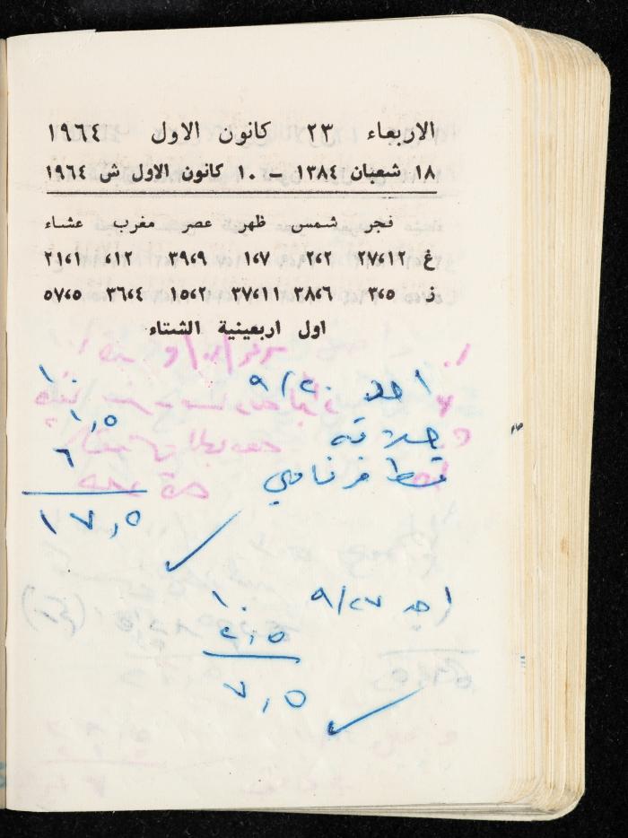 مفكرة وليد الفاهوم، الناصرة، 1964