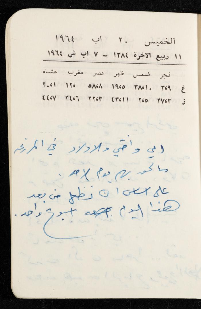 مفكرة وليد الفاهوم، الناصرة، 1964