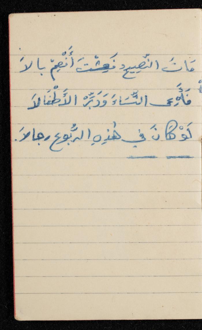 دفتر ملاحظات لوليد الفاهوم، الناصرة، 1958