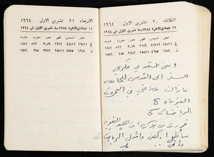 مفكرة وليد الفاهوم، الناصرة، 1964