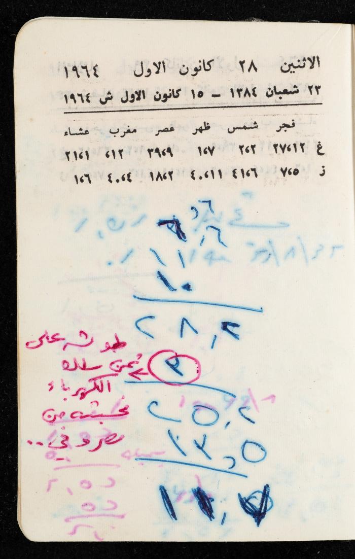 مفكرة وليد الفاهوم، الناصرة، 1964