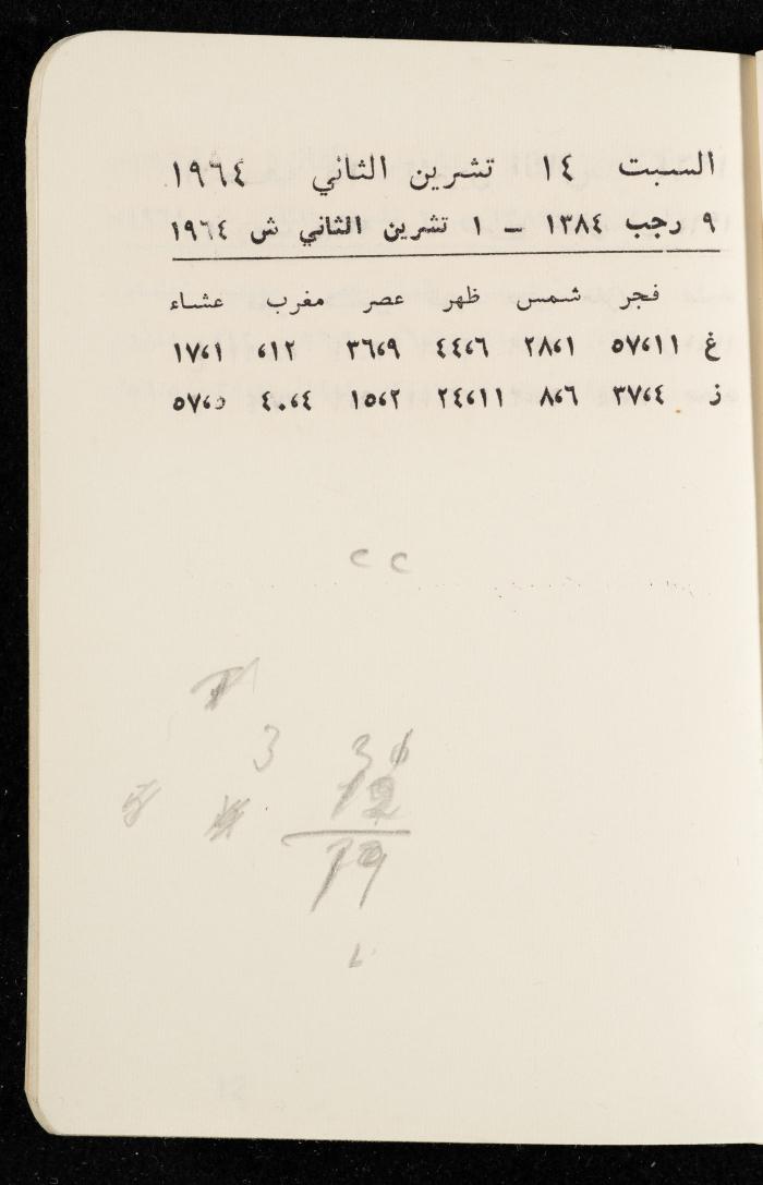 مفكرة وليد الفاهوم، الناصرة، 1964