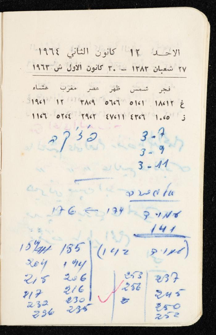 مفكرة وليد الفاهوم، الناصرة، 1964