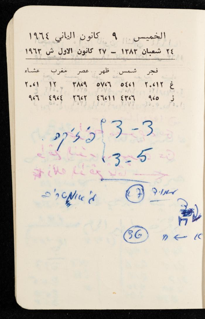 مفكرة وليد الفاهوم، الناصرة، 1964