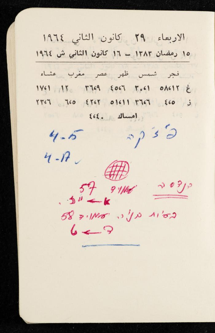 مفكرة وليد الفاهوم، الناصرة، 1964