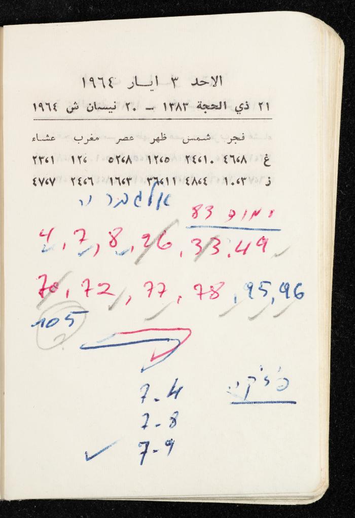 مفكرة وليد الفاهوم، الناصرة، 1964