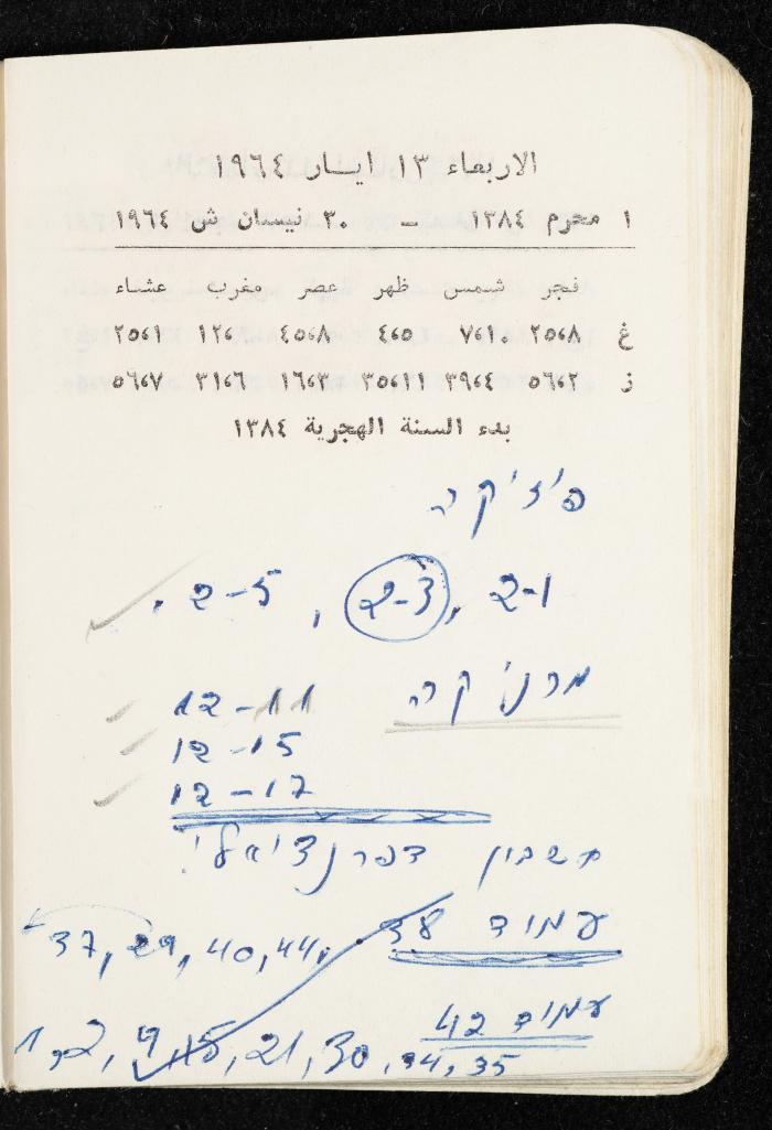 مفكرة وليد الفاهوم، الناصرة، 1964