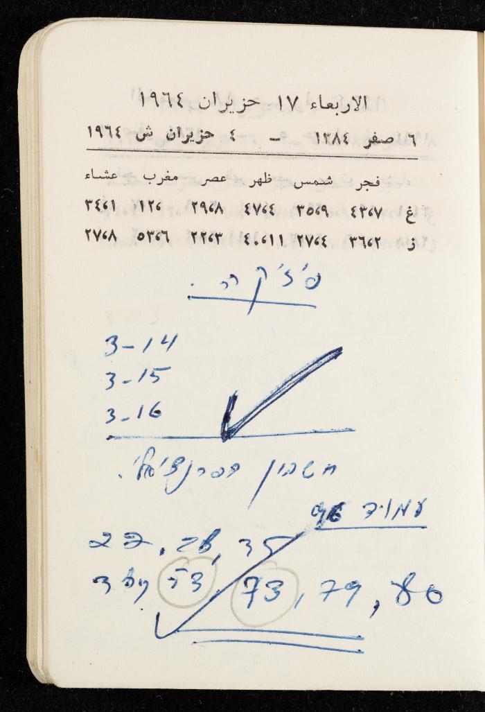 مفكرة وليد الفاهوم، الناصرة، 1964