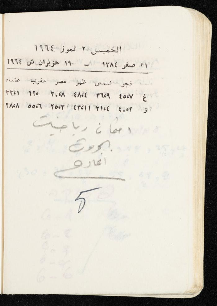 مفكرة وليد الفاهوم، الناصرة، 1964
