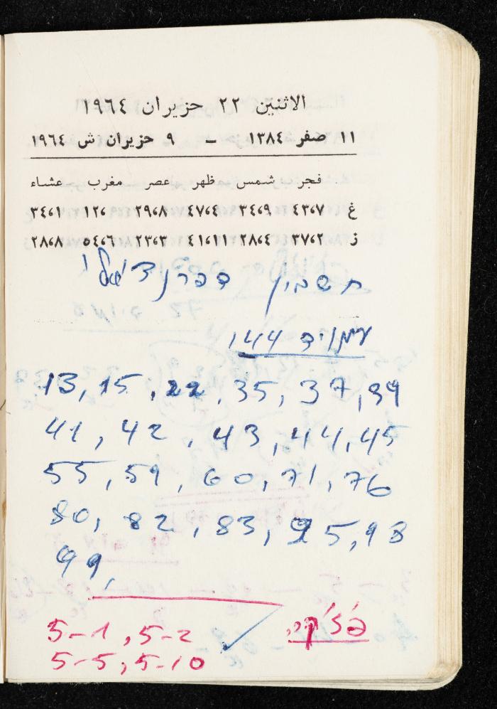 مفكرة وليد الفاهوم، الناصرة، 1964