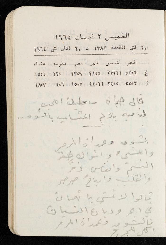 مفكرة وليد الفاهوم، الناصرة، 1964