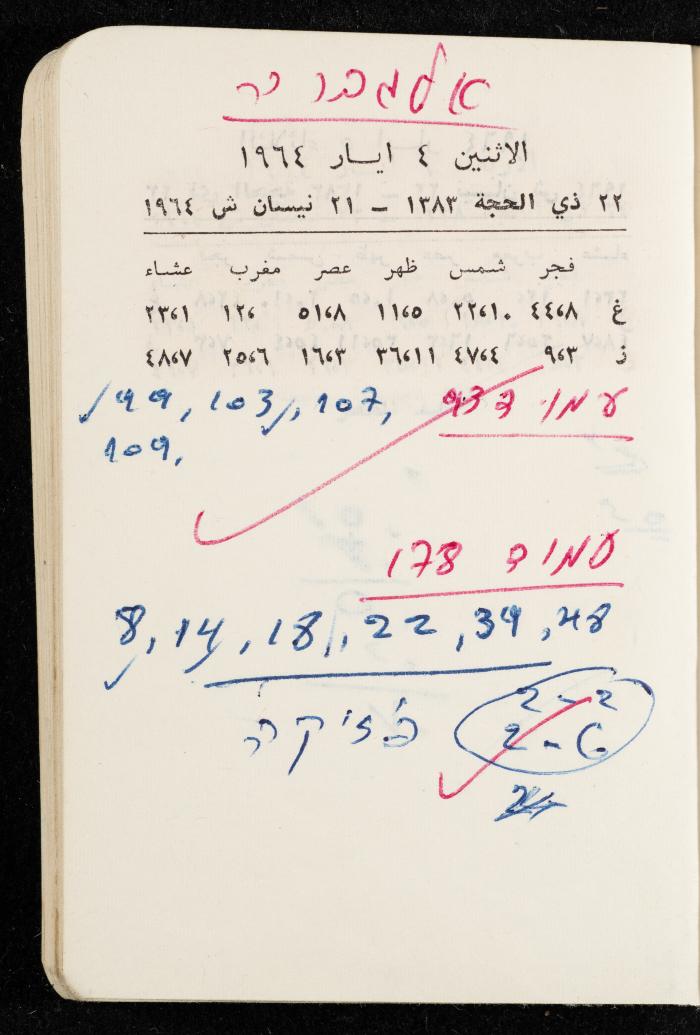 مفكرة وليد الفاهوم، الناصرة، 1964
