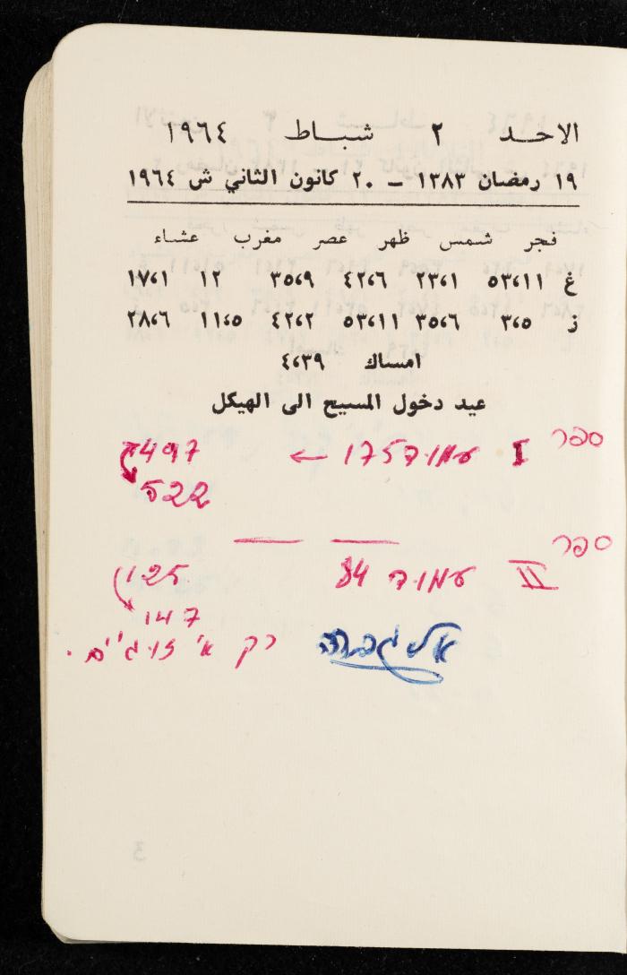 مفكرة وليد الفاهوم، الناصرة، 1964