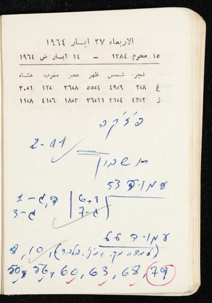 مفكرة وليد الفاهوم، الناصرة، 1964