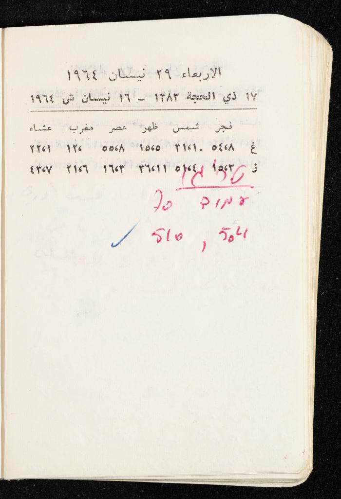 مفكرة وليد الفاهوم، الناصرة، 1964