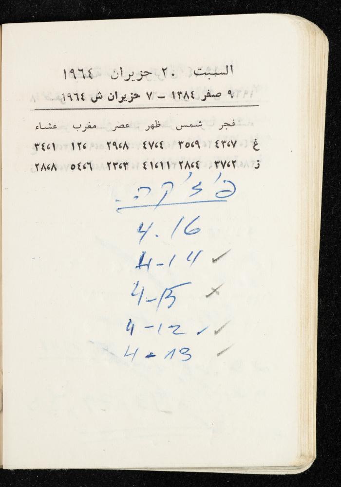مفكرة وليد الفاهوم، الناصرة، 1964
