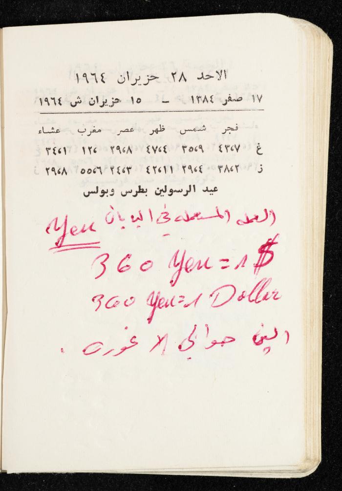مفكرة وليد الفاهوم، الناصرة، 1964