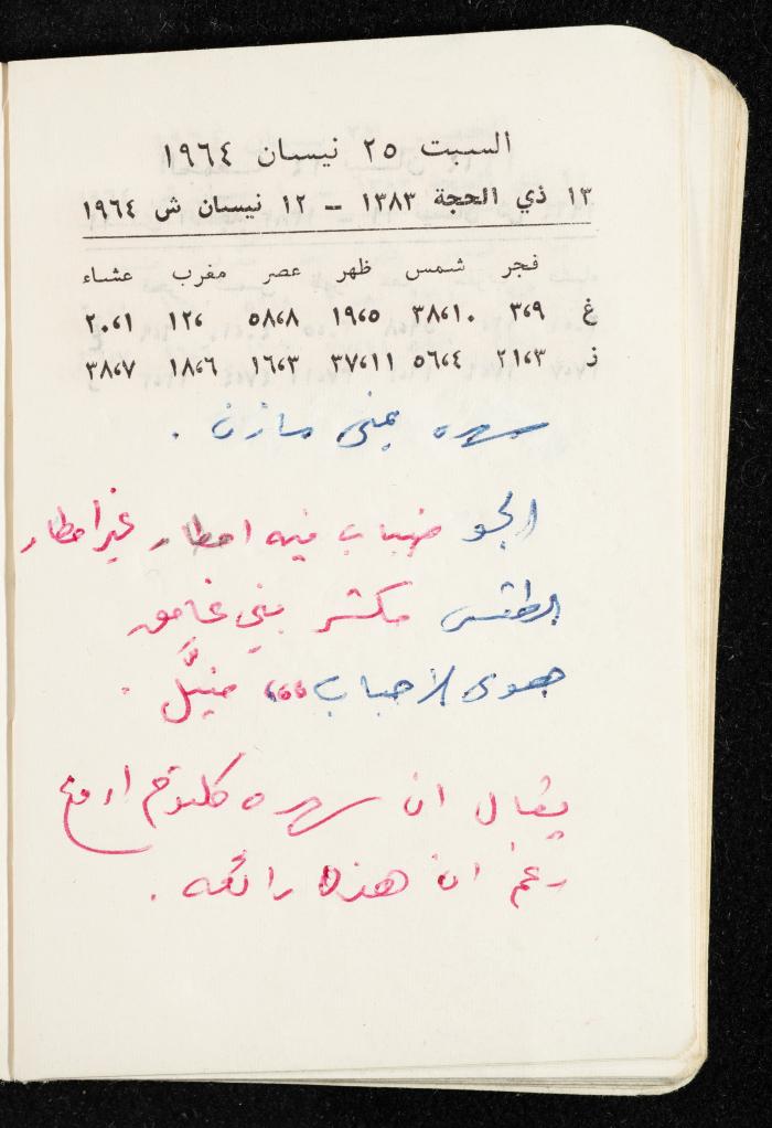 مفكرة وليد الفاهوم، الناصرة، 1964