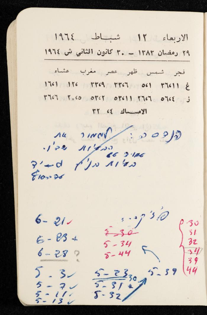 مفكرة وليد الفاهوم، الناصرة، 1964