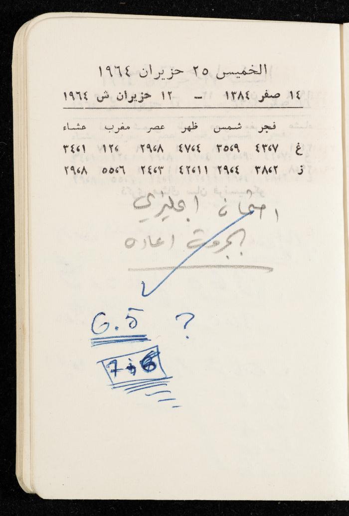 مفكرة وليد الفاهوم، الناصرة، 1964