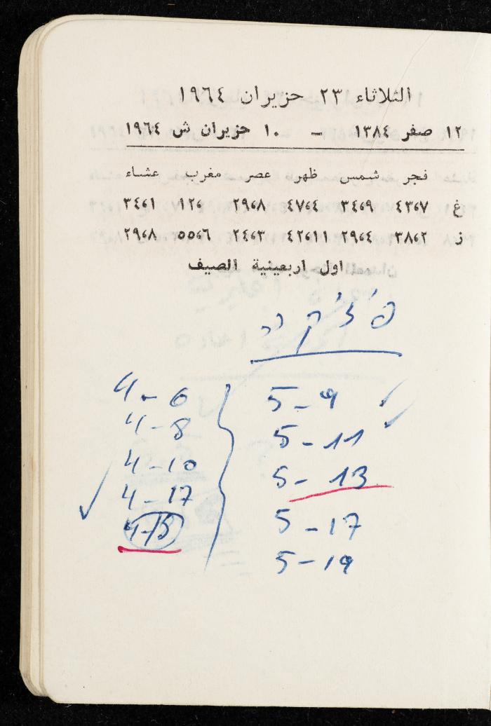مفكرة وليد الفاهوم، الناصرة، 1964