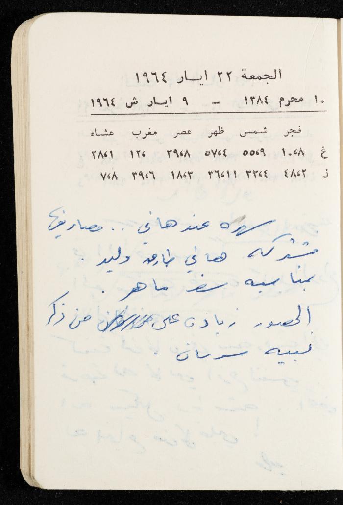 مفكرة وليد الفاهوم، الناصرة، 1964