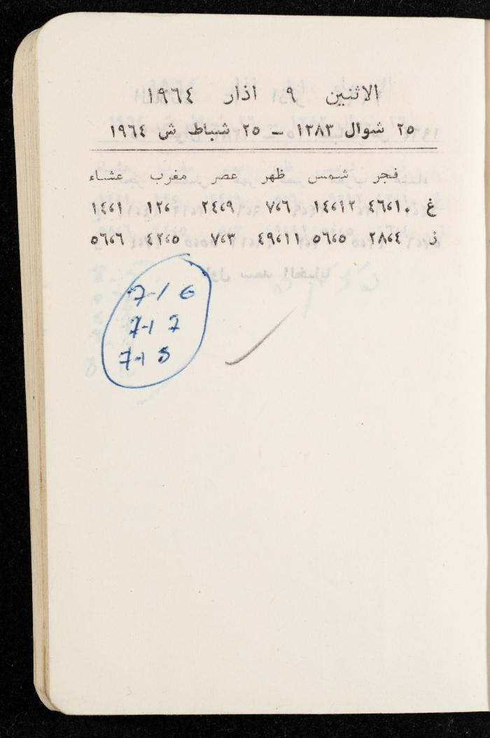 مفكرة وليد الفاهوم، الناصرة، 1964