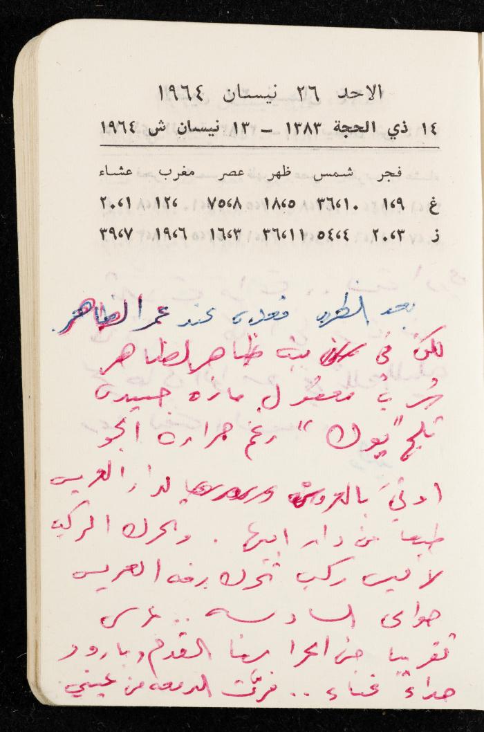 مفكرة وليد الفاهوم، الناصرة، 1964