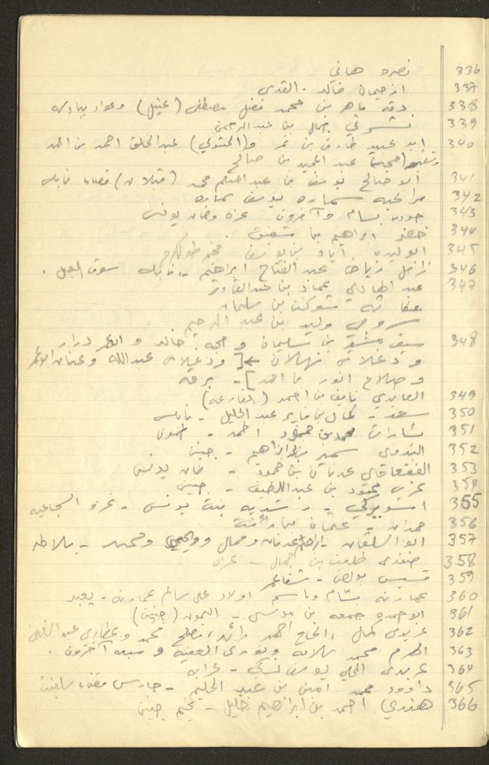 جدول أرقام الملفات القانونية لقضايا وليد الفاهوم، الناصرة، سبعينيات القرن العشرين
