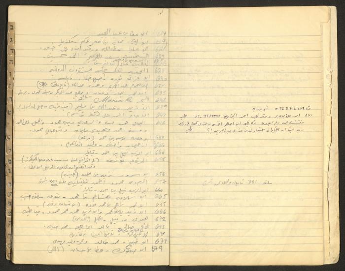 A Table of Judicial Files Belonging Walid Fahoum, Nazareth, the 1980s 